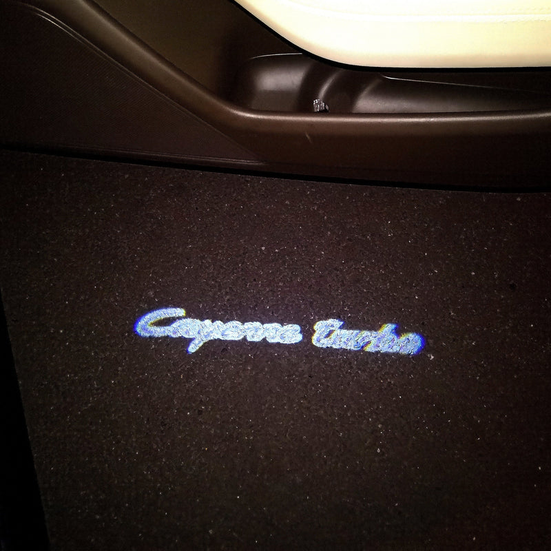 PORSCHE Cayenne turbo  LOGO PROJECTOT LIGHTS Nr.28 (quantity  1 =  2 Logo Film /  2 door lights)