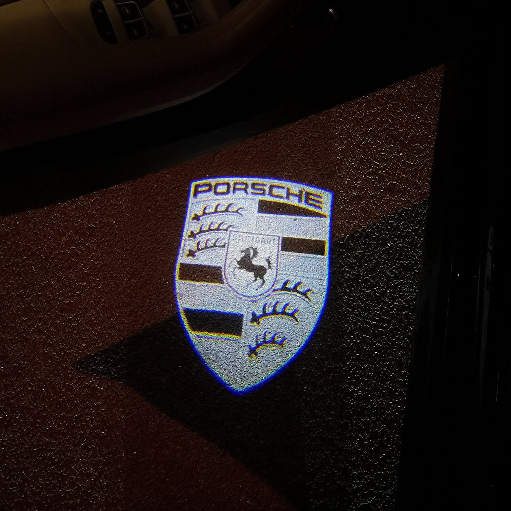 PORSCHE Original LOGO PROJECTOT LIGHTS Nr.06 (quantità 1 = 2 Logo Film / 2 luci porta)