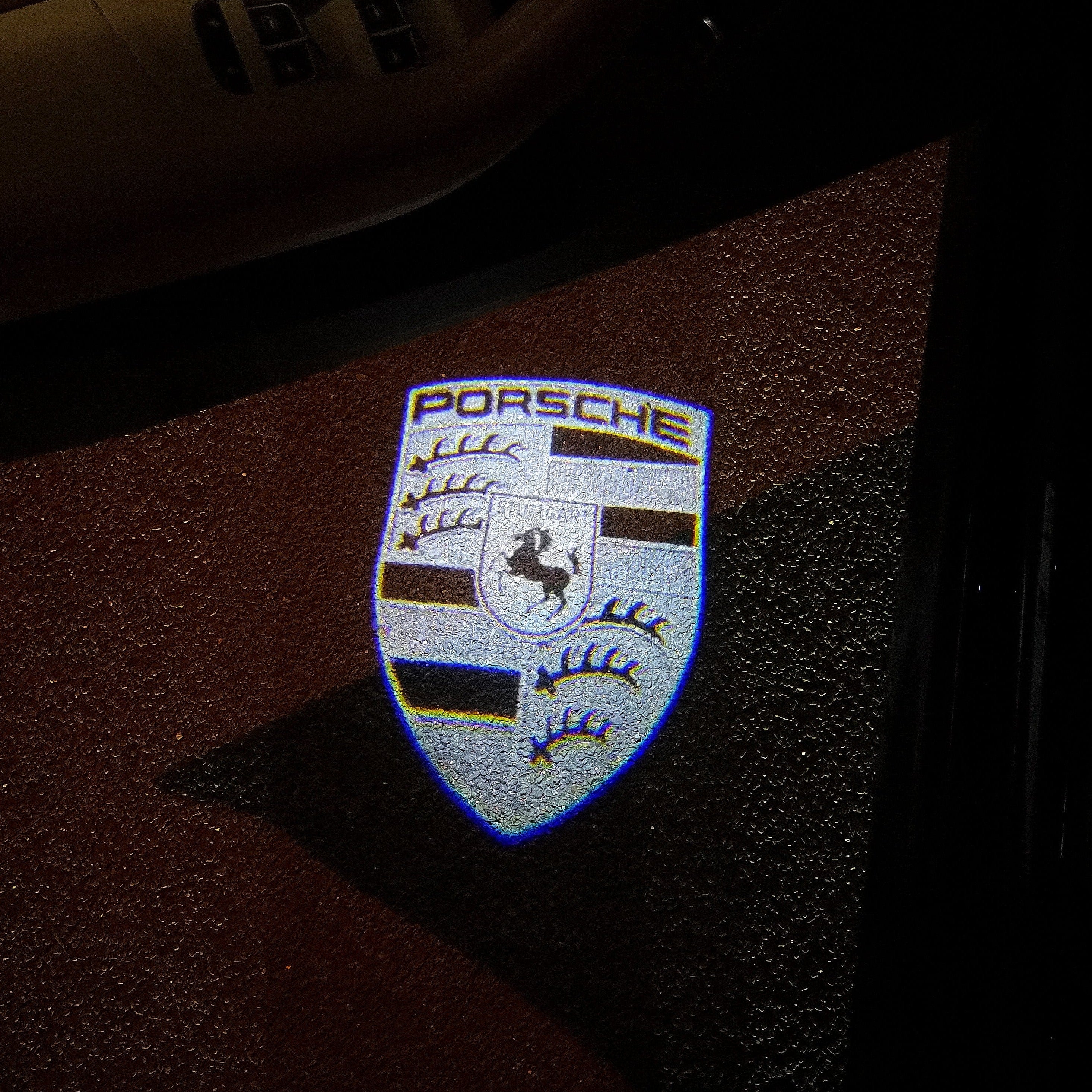 PORSCHE Original LOGO PROJECTOT LIGHTS Nr.06 (quantità 1 = 2 Logo Film / 2 luci porta)