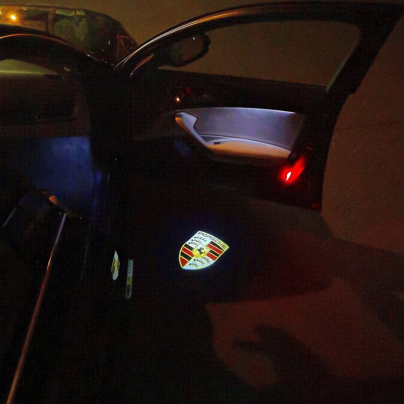 Porsche original logo projection Light No. 03 (qty. 1 = 2 logo film / 2 Door Lights)