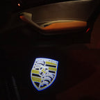PORSCHE Original LOGO PROJECTOT LIGHTS Nr.01 (quantità 1 = 2 Logo Film / 2 luci porta)