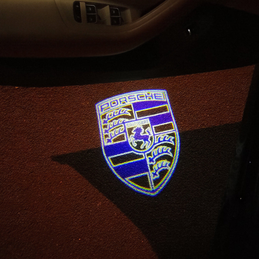 PORSCHE Original LOGO PROJECTOT LIGHTS Nr.05 (quantità 1 = 2 Logo Film / 2 luci porta)