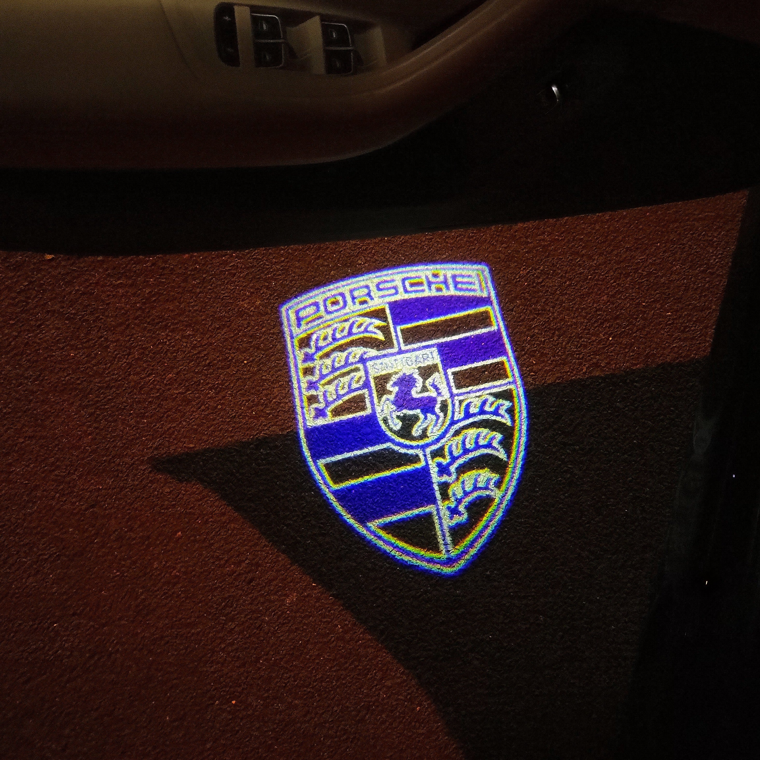 PORSCHE Original LOGO PROJECTOT LIGHTS Nr.05 (quantità 1 = 2 Logo Film / 2 luci porta)