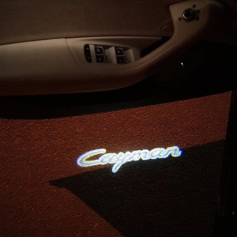 PORSCHE Cayenne  LOGO PROJECTOT LIGHTS Nr.09 (quantity  1 =  2 Logo Film /  2 door lights)