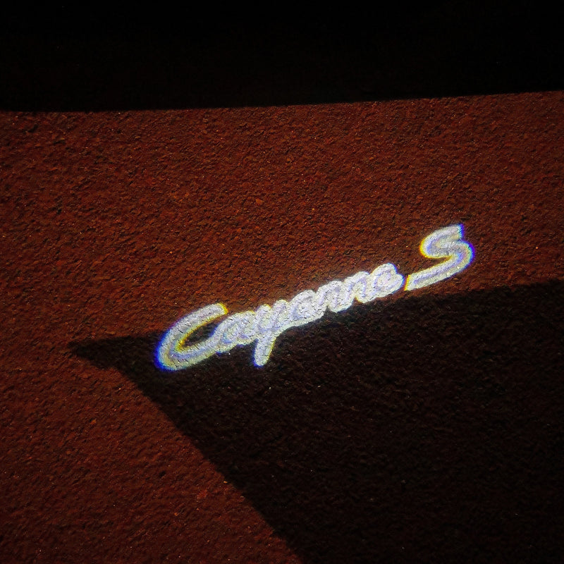 PORSCHE Cayenne S LOGO PROJECTOR LIGHTS Nr.18 (Menge 1 = 2 Logo Film / 2 Türlichter)