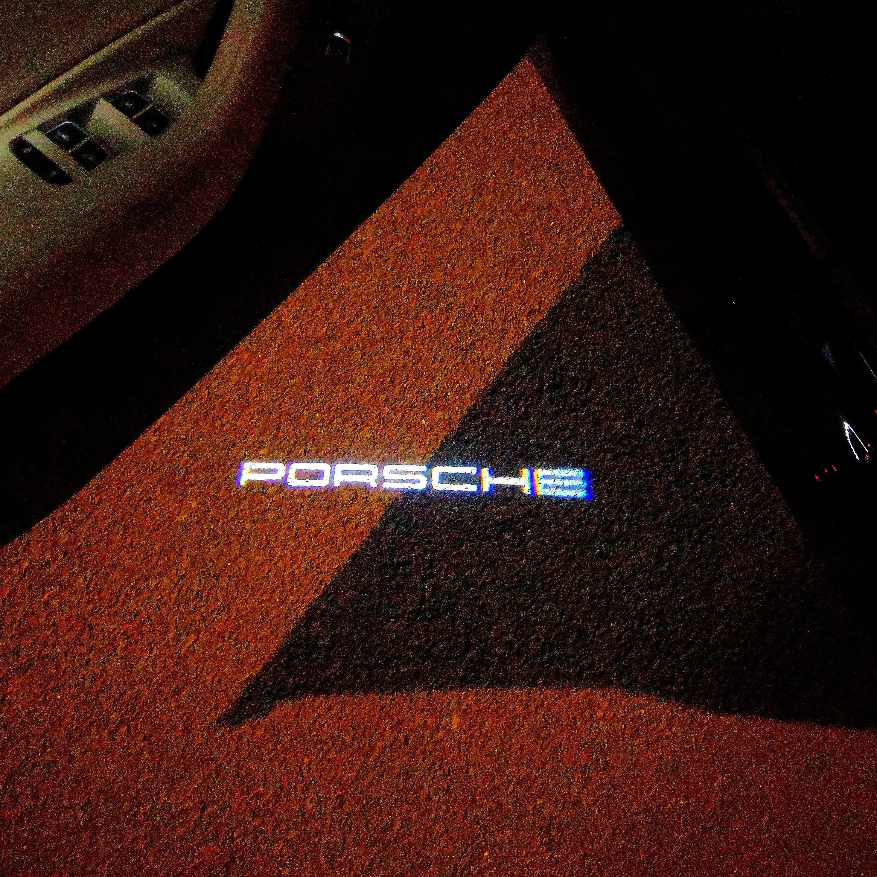 PORSCHE Original LOGO PROJECTOT LIGHTS Nr.02 (quantità 1 = 2 Logo Film / 2 luci porta)