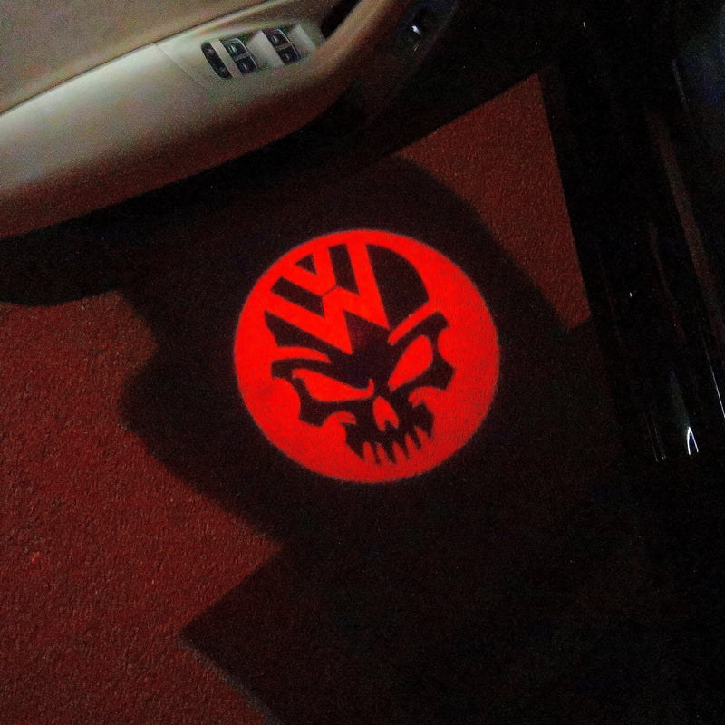Volkswagen Door lights Skull Logo  Nr. 16   (quantity 1 = 2 Logo Films /2 door lights）