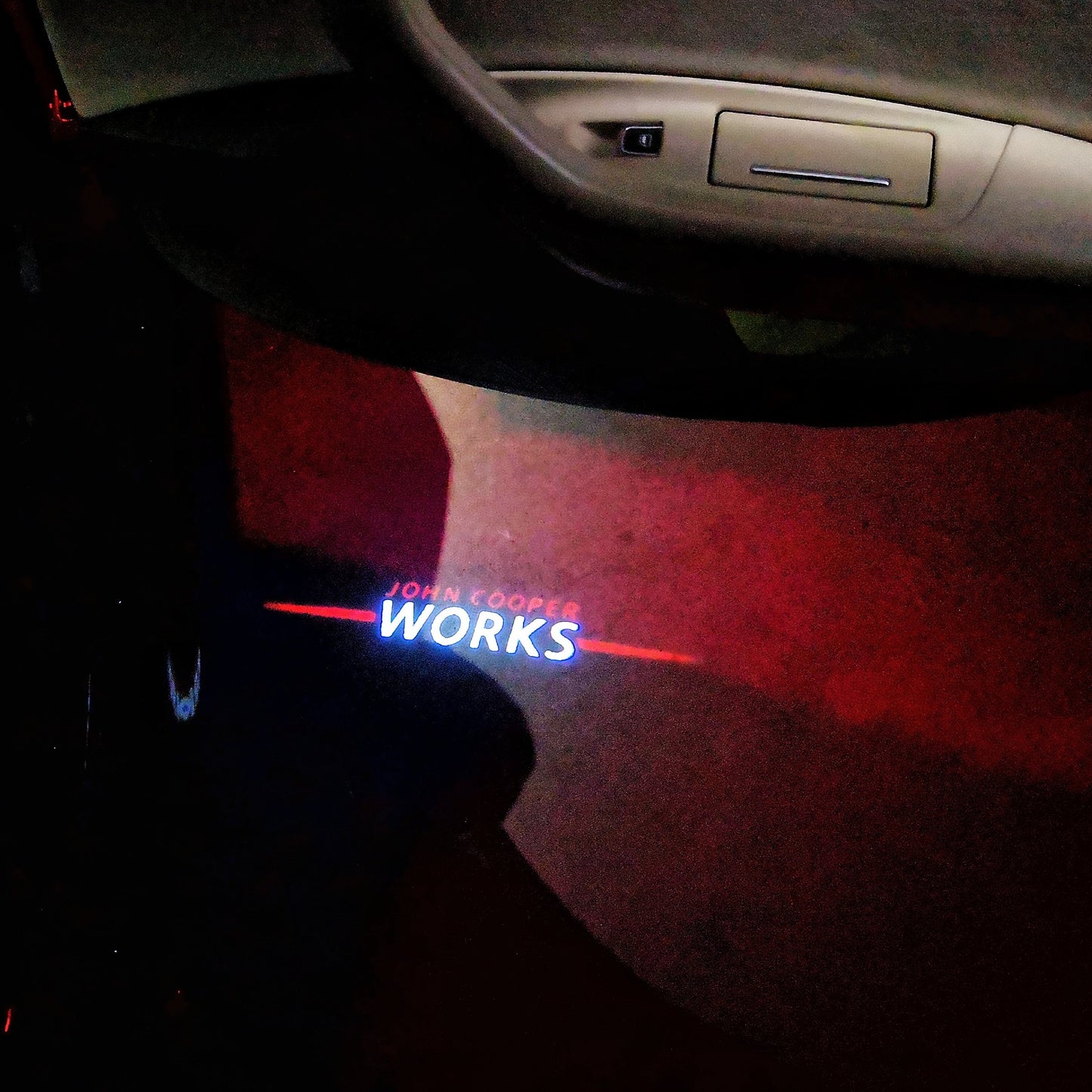 JOHN COOPER WORKS LOGO PROJECROTR LIGHTS Nr.87 (cantidad 1 = 2 logo película / 2 luces de puerta)