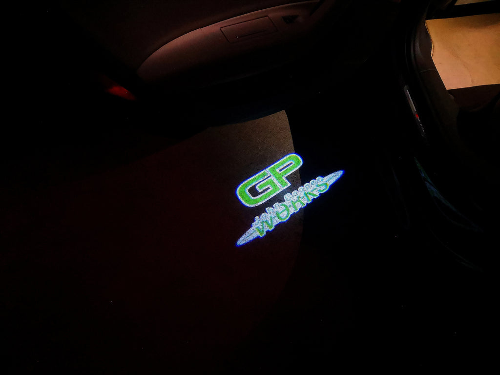 MINI GP JOHN COOPER WORKS LOGO PROJECROTR LIGHTS Nr.156 (quantity  1 =  2 Logo Film /  2 door lights)