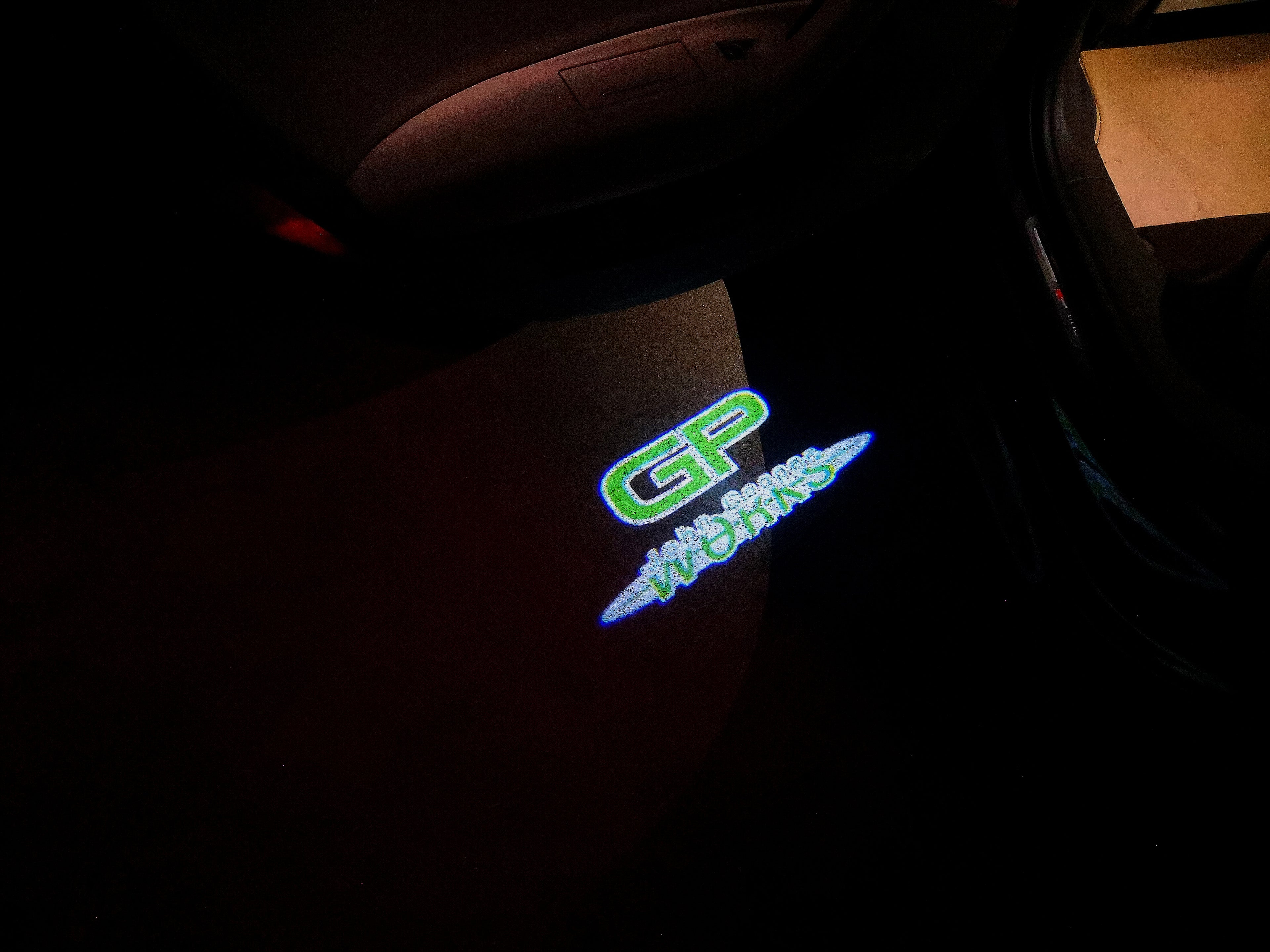 MINI GP JOHN COOPER WORKS LOGO PROJECROTR LIGHTS Nr.156 (quantity  1 =  2 Logo Film /  2 door lights)
