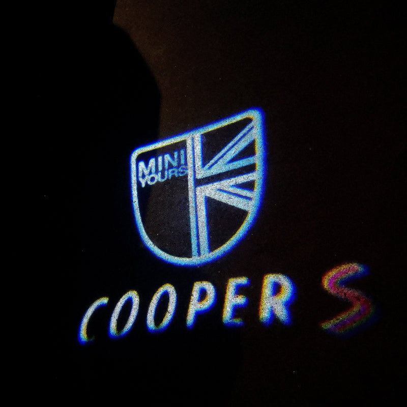 MINI  BRITISH NATIONAL FLAG WITH MINI  LOGO  LOGO PROJECROTR LIGHTS Nr.38 (quantity  1 =  2 Logo Film /  2 door lights)