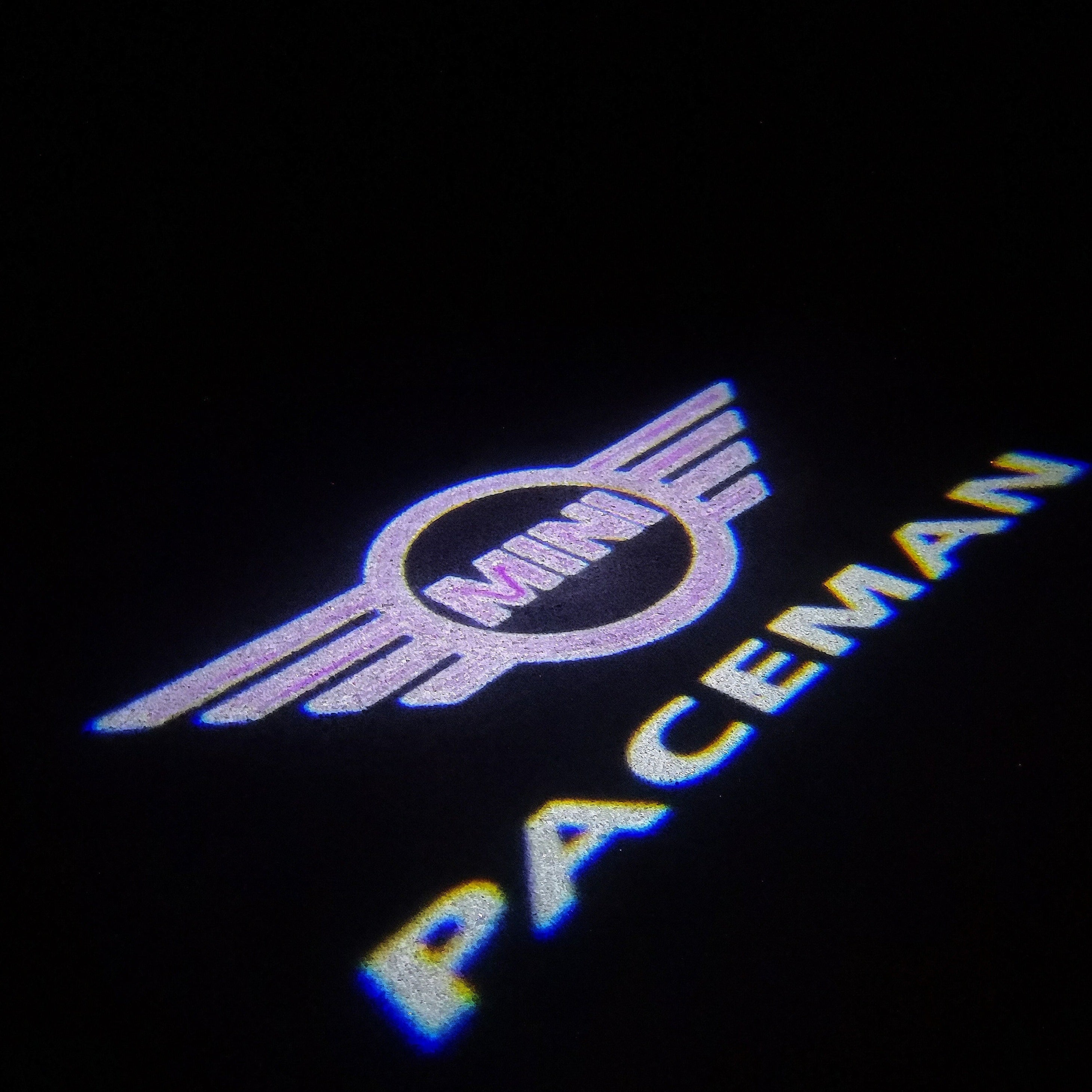 MINI PACEMAN LOGO PROJECTOR LIGHTS Nr.142 (الكمية 1 = 2 شعار فيلم / 2 مصباح باب)
