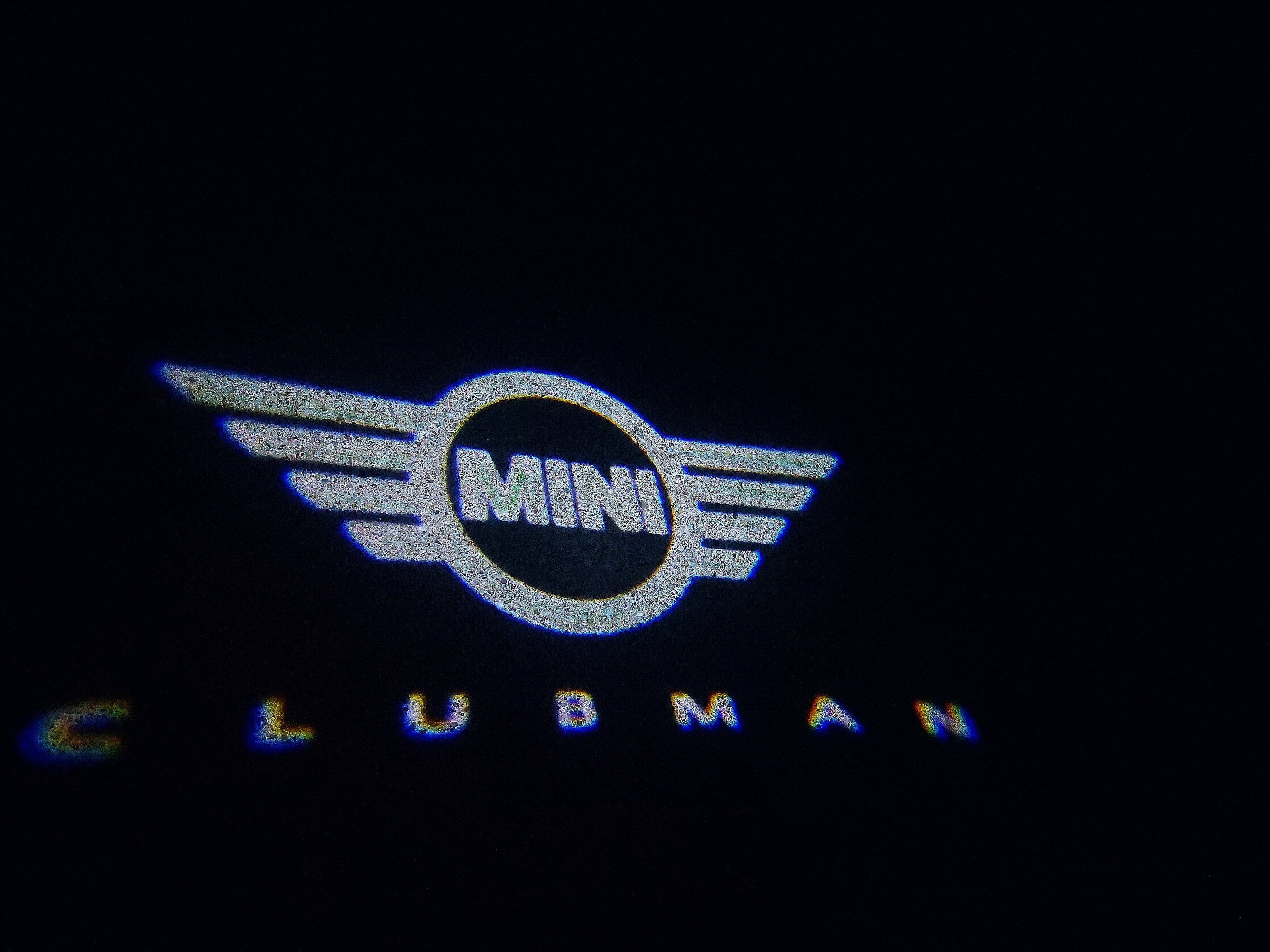 MINI CLUBMAN LOGO PROJECROTR LIGHTS Nr.133 (Menge 1 = 2 Logo Film / 2 Türleuchten)