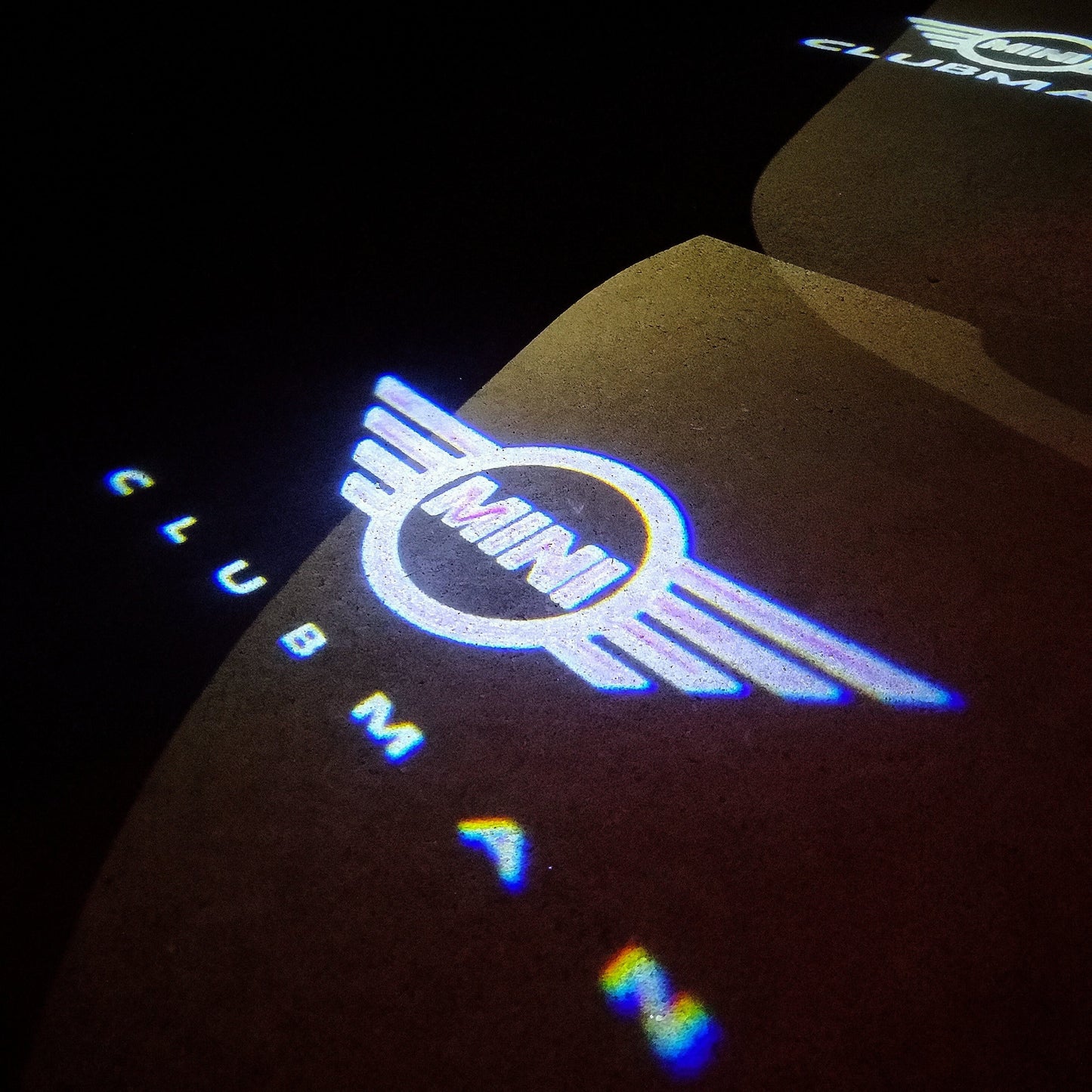 MINI CLUBMAN LOGO PROJECROTR LIGHTS Nr.143 (quantity  1 =  2 Logo Film /  2 door lights)