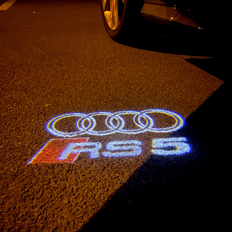 AUDI RS5 LOGO PROJECTOT LIGHTS Nr.136  (quantity 1 = 2 Logo Films /2 door lights）