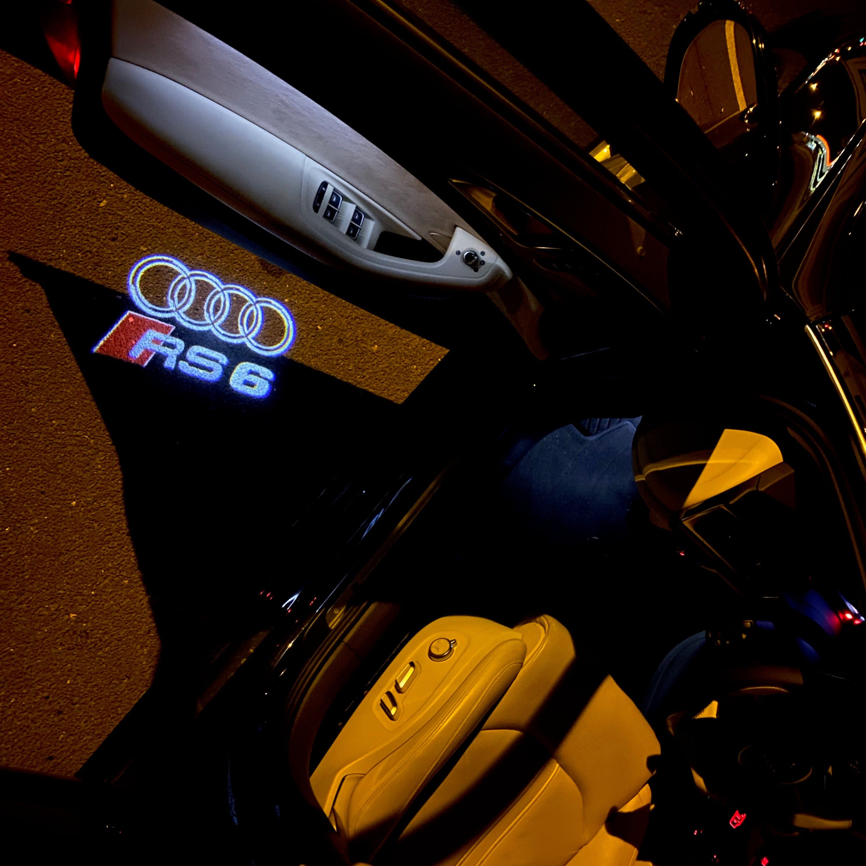 AUDI LOGO PROJECTOT LIGHTS Nr.137 (cantidad 1 = 2 logo films /2 luces de puerta)