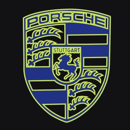 LUCES DE PROYECTOR DE LOGOTIPO ORIGINAL PORSCHE N ° 05 (cantidad 1 = 2 Película de logotipo / 2 luces de puerta)