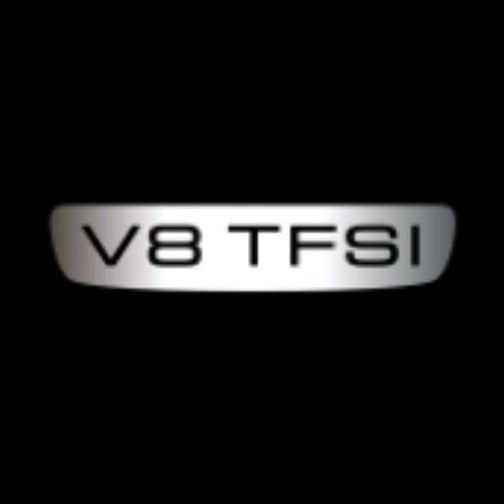 AUDI V8 TFSI  LOGO PROJECTOT LIGHTS Nr.106  (quantity 1 = 2 Logo Films /2 door lights）