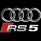 AUDI RS5 LOGO PROJECTOT LIGHTS Nr.136  (quantity 1 = 2 Logo Films /2 door lights）
