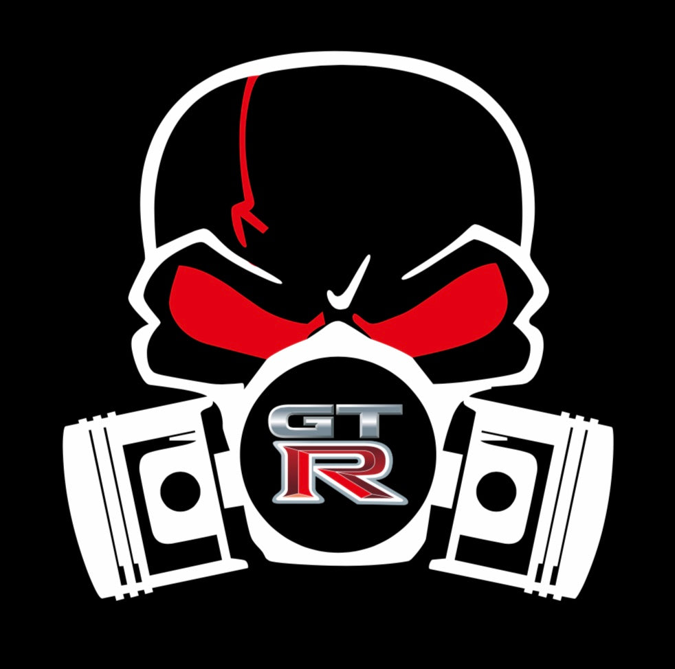 GTR R35 MASK LOGO PROJECTOT LIGHTS Nr.02 (Menge 1 = 2 Logofolien /2 Türleuchten)
