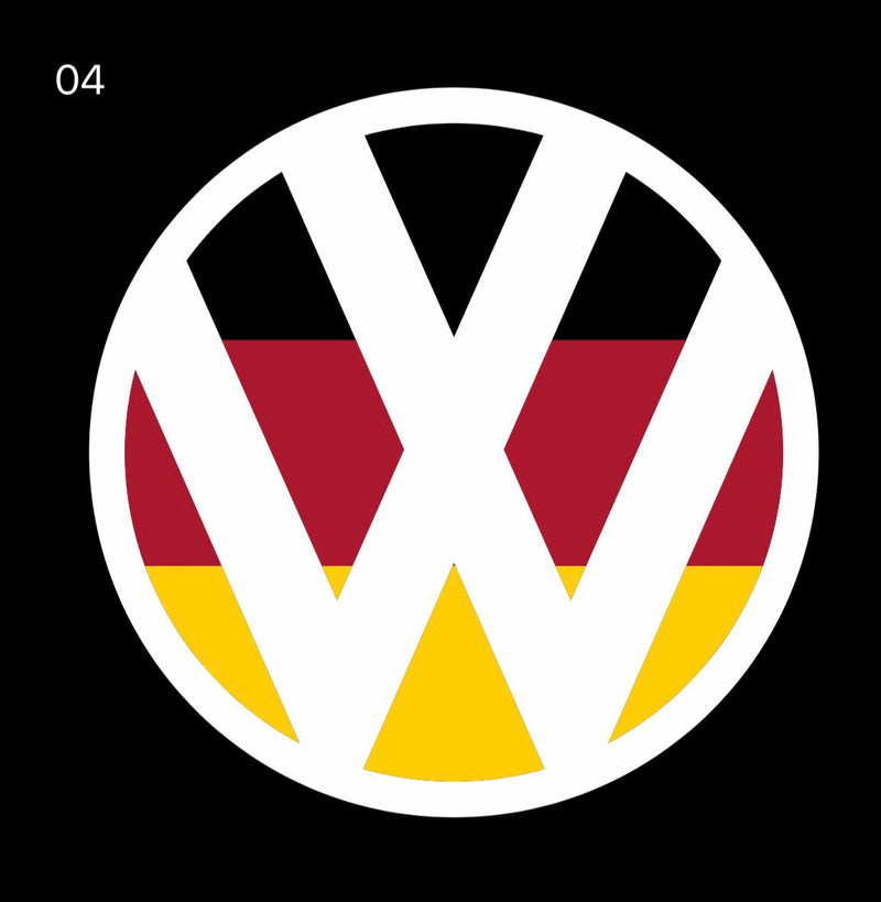 Volkswagen Türleuchten Logo Nr. 08 (Menge 1 = 2 Logofolie / 2 Türleuchten)