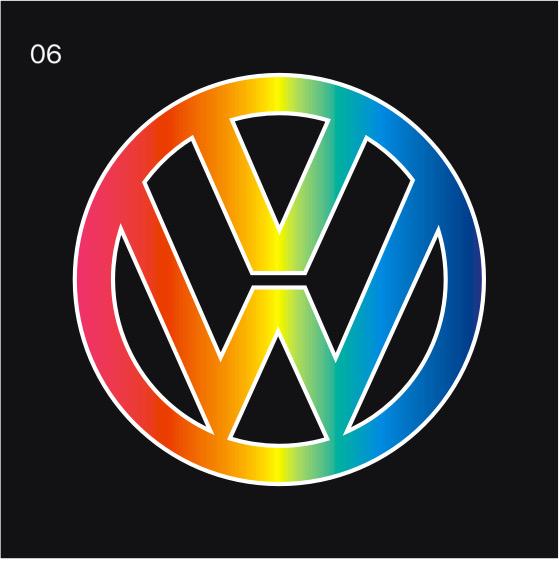 Volkswagen Türleuchten Logo Nr. 04 (Anzahl 1 = 2 Logo Folien /2 Türleuchten)