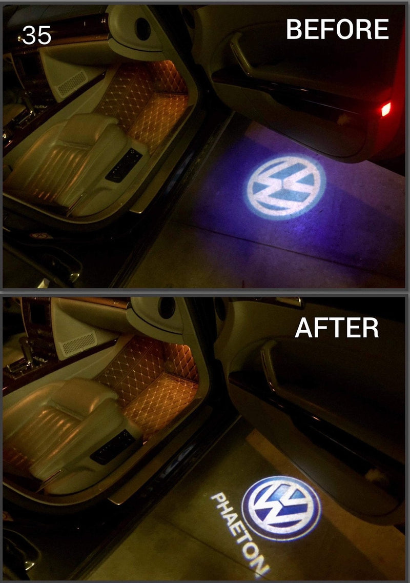 Volkswagen Luces de puerta PHAETON Logo Nr. 76 (cantidad 1 = 2 películas con logotipo / 2 luces de puerta）