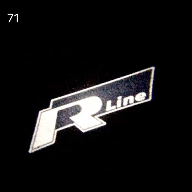 أضواء أبواب فولكس فاجن R LINE Logo Nr. 52 (الكمية 1 = 2 فيلم شعار / 2 مصباح باب