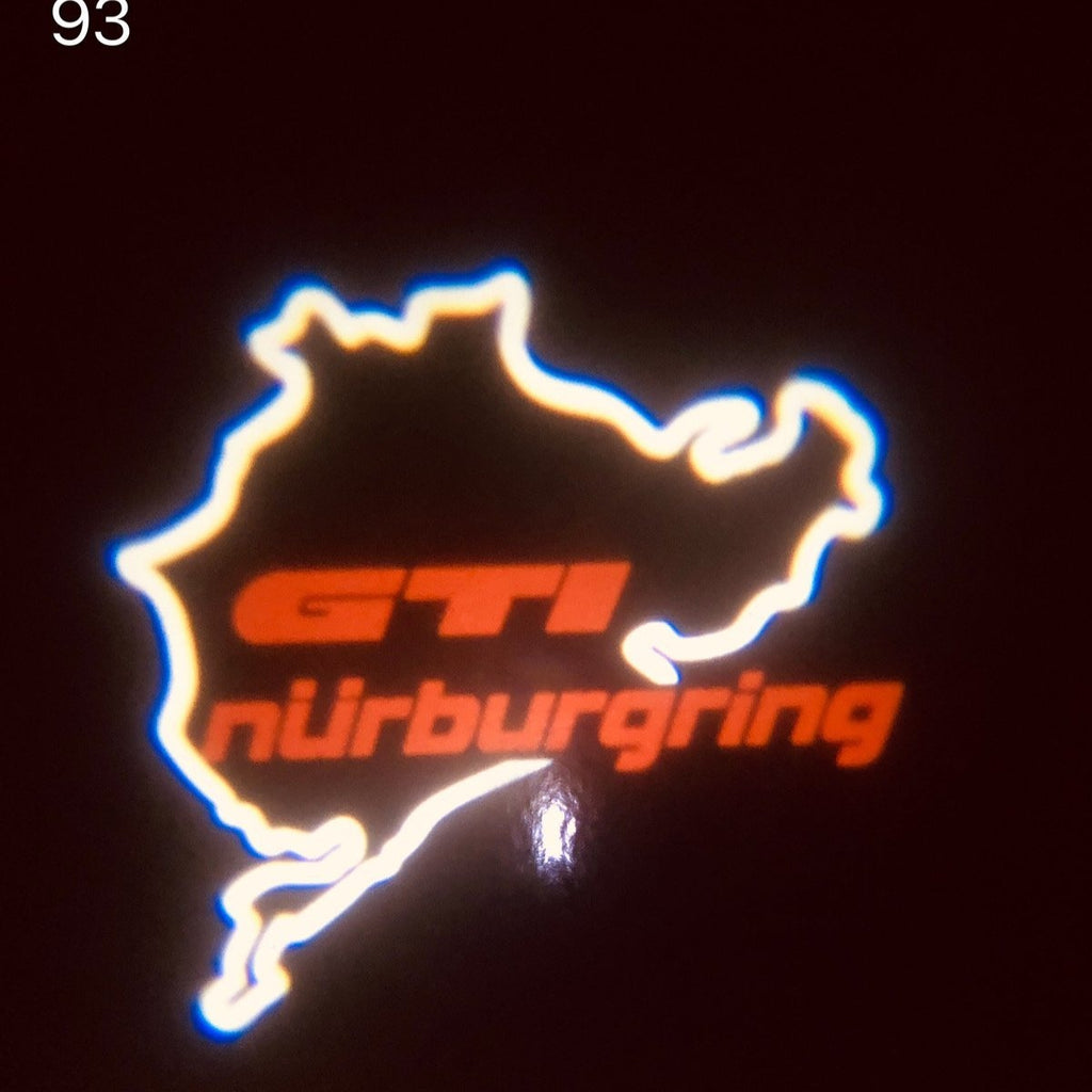 Volkswagen Türleuchten GTI NÜRBURGRING Logo (Menge 1 = 2 Logofolien /2 von Leuchten)Nr. 59