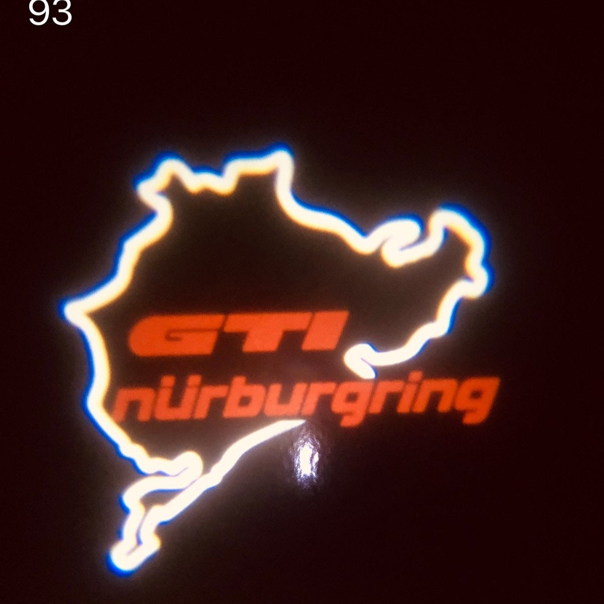 Volkswagen Türleuchten GTI NÜRBURGRING Logo (Menge 1 = 2 Logofolien /2 von Leuchten)Nr. 59