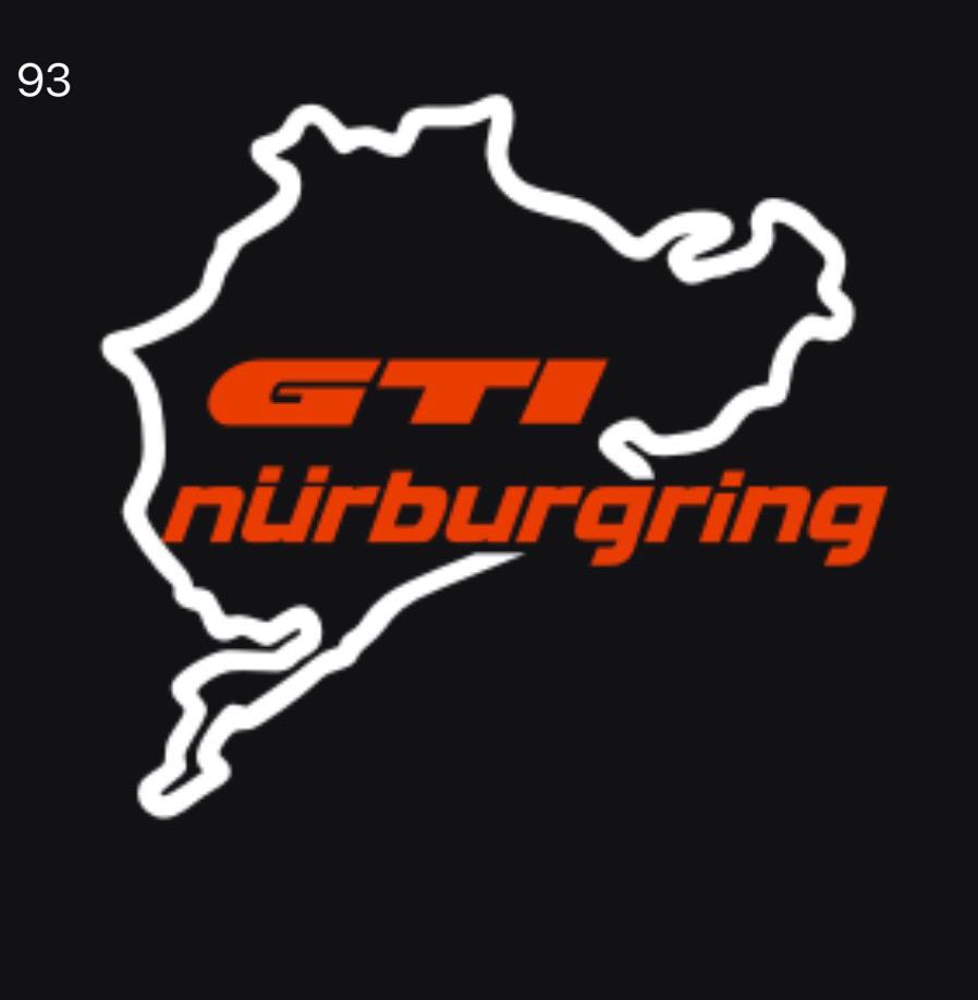 Volkswagen Türleuchten GTI NÜRBURGRING Logo (Menge 1 = 2 Logofolien /2 von Leuchten)Nr. 59