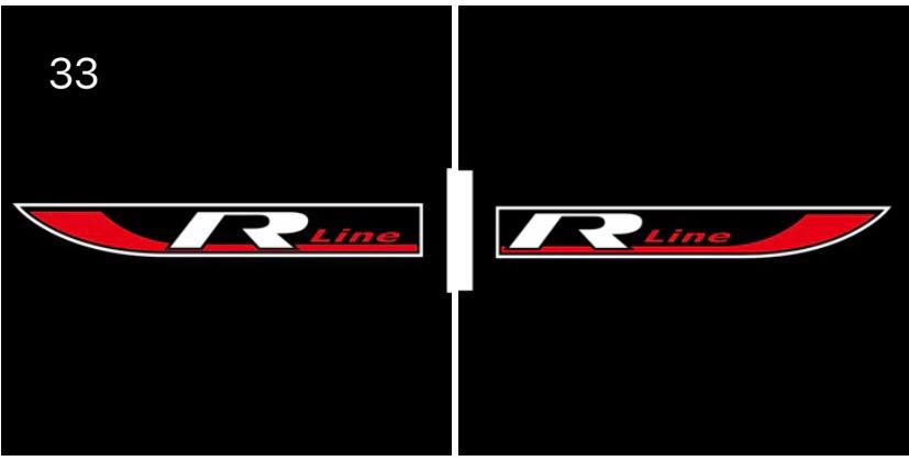 Volkswagen Door lights R LINE Logo Nr. 79 (quantità 1 = 2 Logo Films /2 luci porta)
