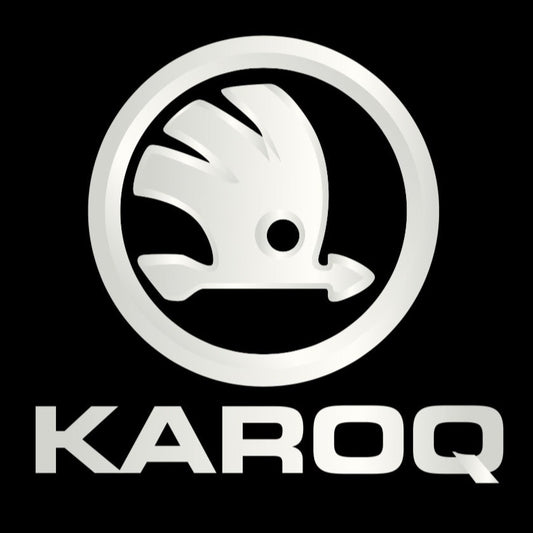 SKODA KAROQ LOGO أضواء Nr.50 (الكمية 1 = 2 شعار فيلم / 2 أضواء الباب)