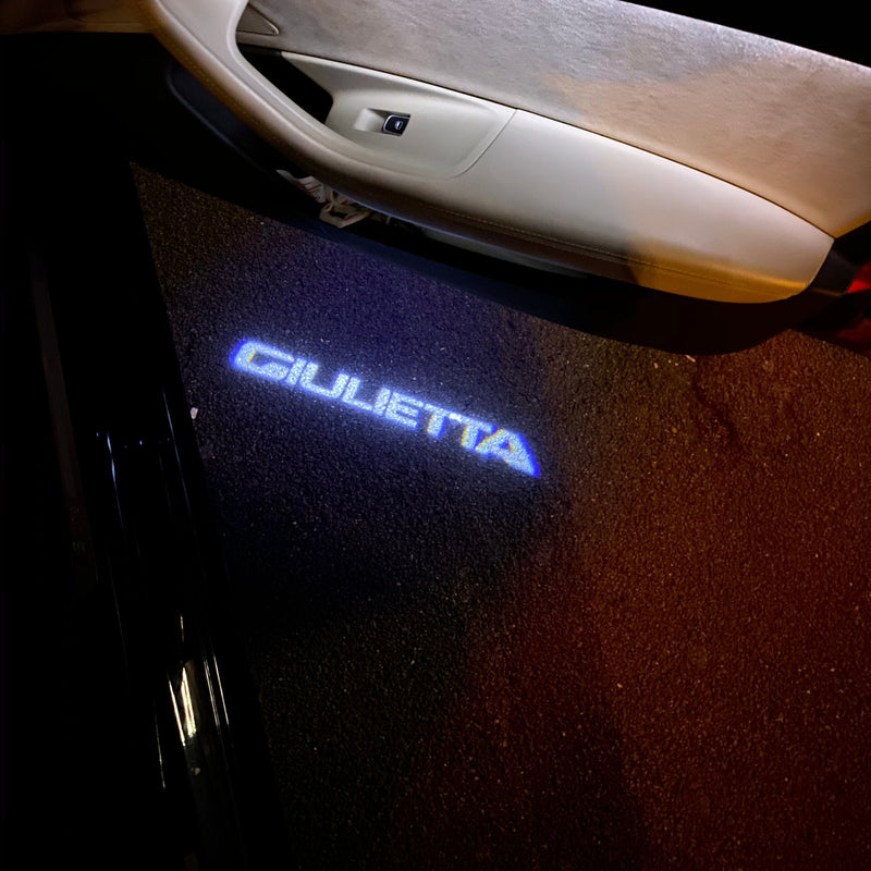 Alfa Romeo Giulietta LUCI PROIETTORI LOGO Nr.85 (quantità 1 = 2 Logo Film / 2 luci porte)