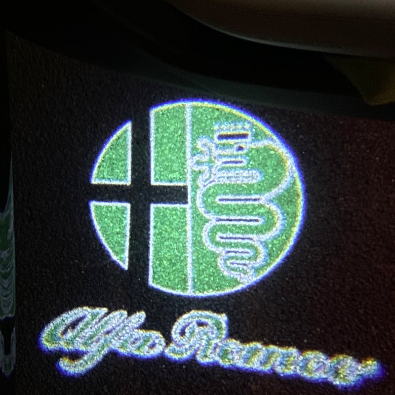 Alfa Romeo GREEN COLOR LOGO PROJECTOT LIGHTS Nr.13 (quantity  1 =  2 Logo Film /  2 door lights)
