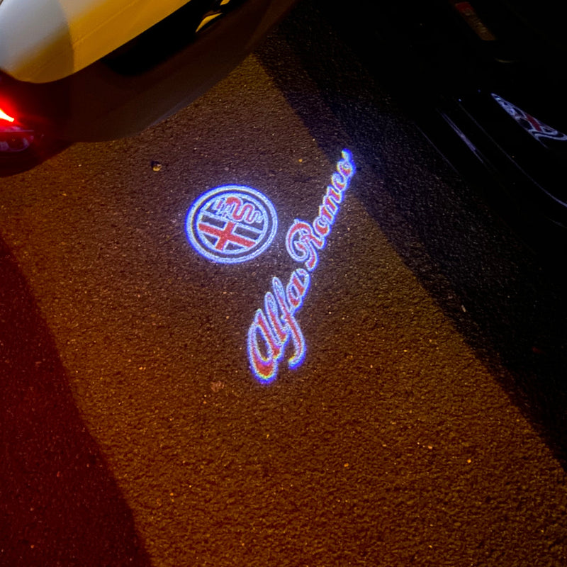 Alfa Romeo Red Color LOGO PROJECTOT LIGHTS Nr.10 (quantity  1 =  2 Logo Film /  2 door lights)