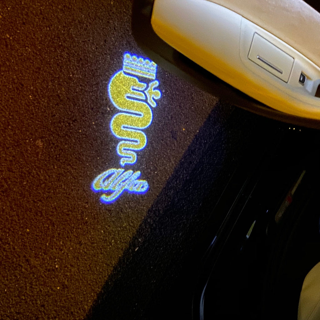 LUCI PROIETTORI LOGO Serpente Alfa Romeo Biscione Nr.63 (quantità 1 = 2 Logo Film / 2 luci porta)