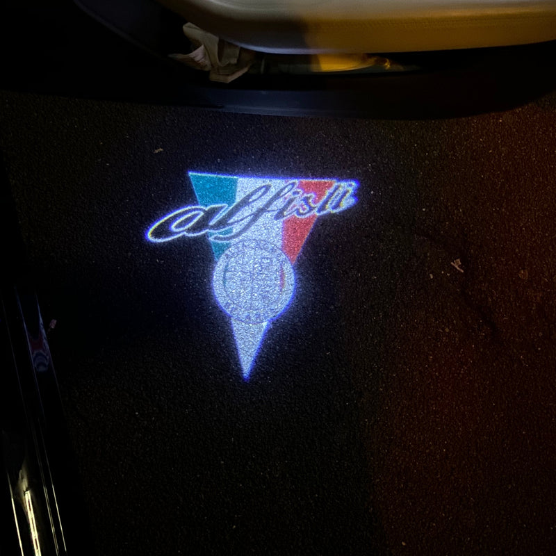 Alfa Romeo ORIGINAL Multicolour Logo PROJECTOT LIGHTS Nr.59 (quantity  1 =  2 Logo Film /  2 door lights)