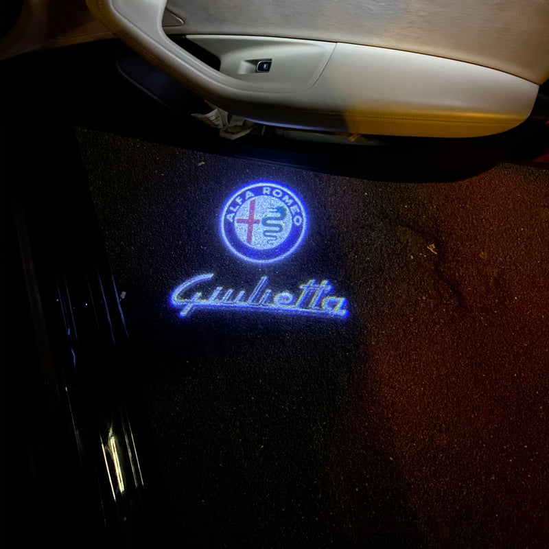 Alfa Romeo Giulietta LOGO PROJECTOT LIGHTS Nr.87 (quantity  1 =  2 Logo Film /  2 door lights)