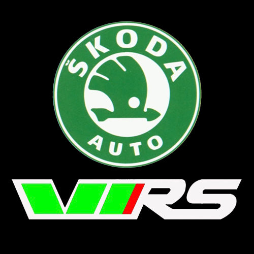 LUCES SKODA VRS LOGO Nr.21 (cantidad 1 = 2 Película con Logo / 2 luces de puerta)