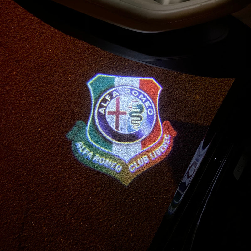 Alfa Romeo ORIGINAL Multicolour Logo PROJECTOT LIGHTS Nr.89 (quantity  1 =  2 Logo Film /  2 door lights)