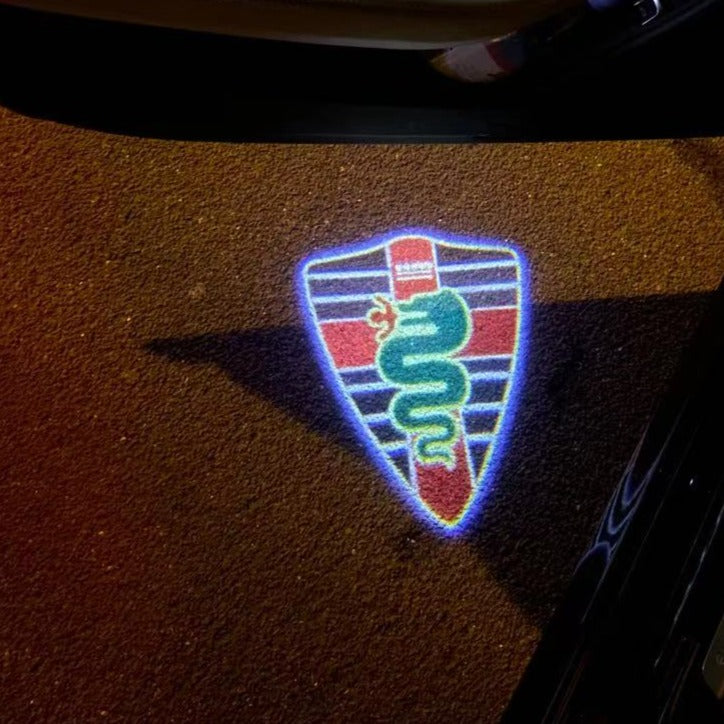Alfa Romeo Bscione snake LOGO PROJECTOT LIGHTS Nr.45 (quantity  1 =  2 Logo Film /  2 door lights)