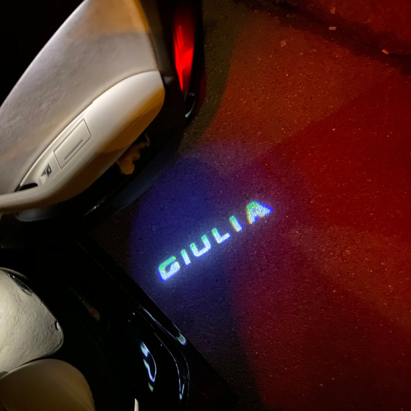 Alfa Romeo GIULIA LOGO PROJECTOT LIGHTS Nr.51 (cantidad 1 = 2 logo película / 2 luces de puerta)