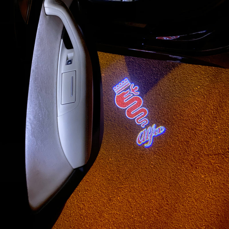 Alfa Romeo Biscione serpiente LOGO PROJECTOT LIGHTS Nr.66 (cantidad 1 = 2 Logo Film / 2 luces de puerta)
