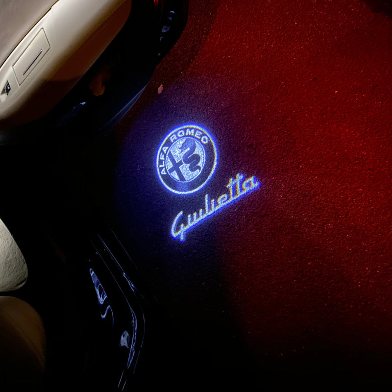 LUCES DE PROYECTOR LOGO Alfa Romeo Giulietta N.79 (cantidad 1 = 2 Película de logotipo / 2 luces de puerta)