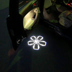 ÉCLAIRAGE DE PROJECTEUR SKODA LOGO Nr. 02 (quantité 1 = 2 film de logo / 2 lumières de porte)