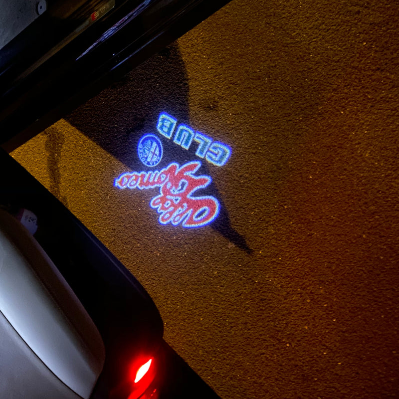 Alfa Romeo RED COLOR LOGO PROJECTOT LIGHTS Nr.91 (quantity  1 =  2 Logo Film /  2 door lights)