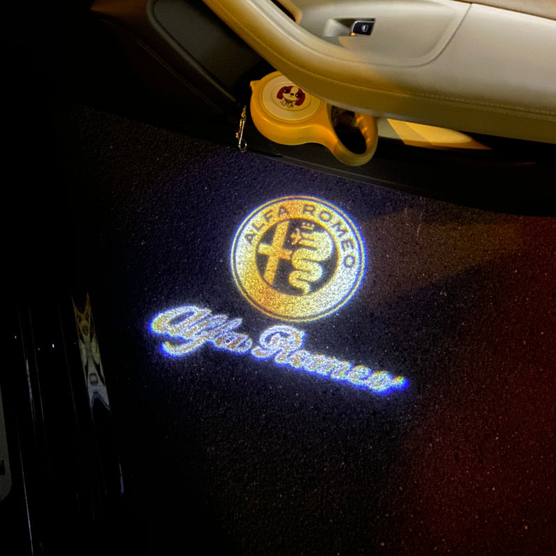 Alfa Romeo ORANGE COLOR LOGO PROJECTOT LIGHTS Nr.16 (quantity  1 =  2 Logo Film /  2 door lights)
