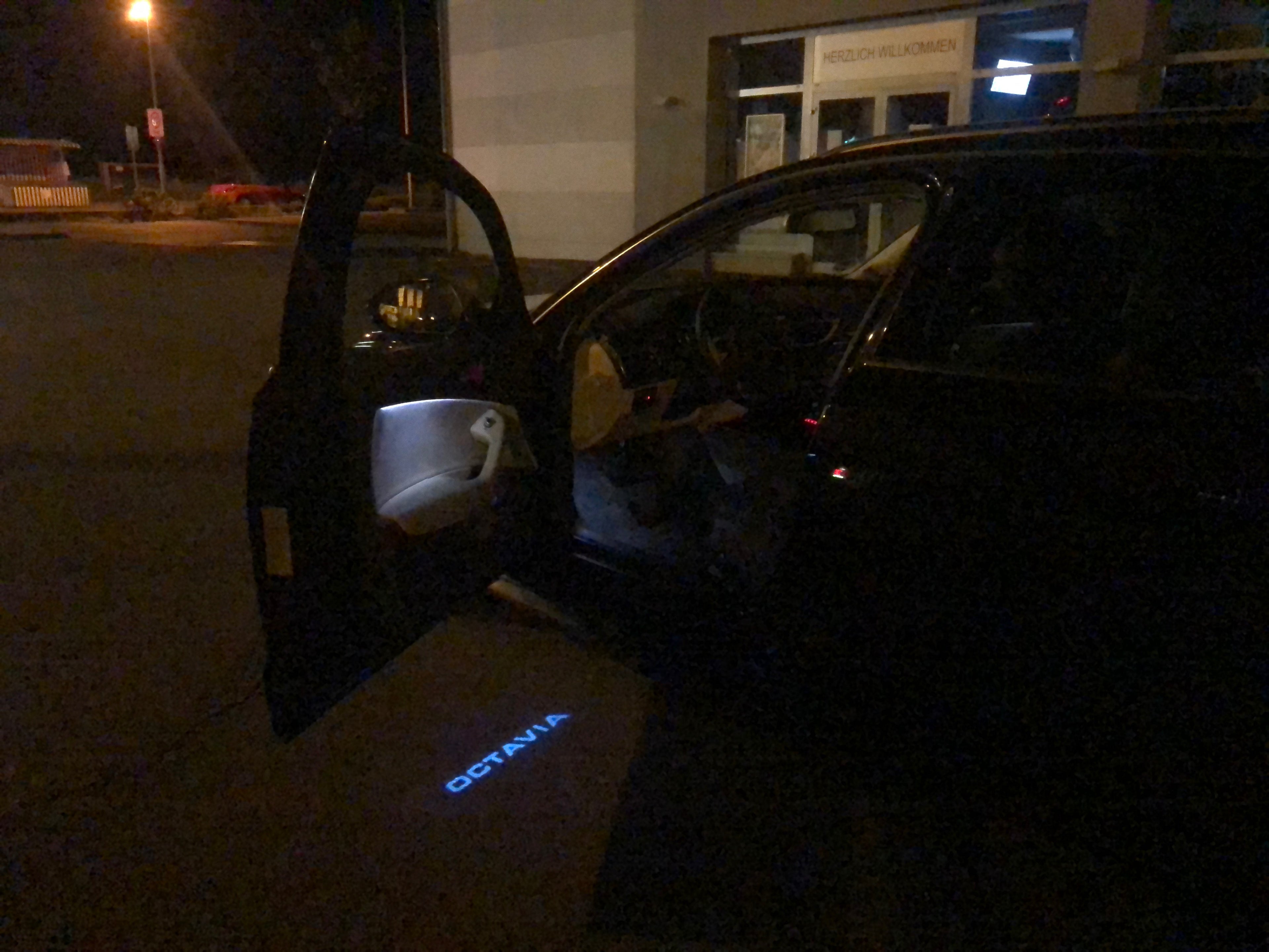 SKODA OCTAVIA LOGO PROJECTOT LIGHTS Nr.86 (quantity  1 =  2 Logo Film /  2 door lights)