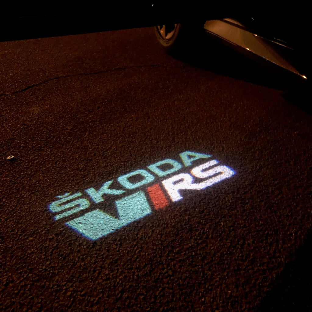 SKODA VRS LOGO PROJECTOT LIGHTS Nr.25 (quantity  1 =  2 Logo Film /  2 door lights)
